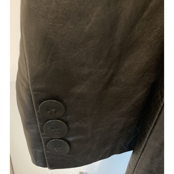 Kenneth Cole Soft Leather Knee Length M Coat Trench Goth Whimsigoth Vamp Career - Picture 5 of 16